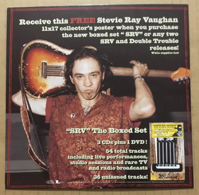 STEVIE RAY VAUGAHN Vintage 1999 PROMO Cardstock COUNTER TOP DISPLAY for Srv CD