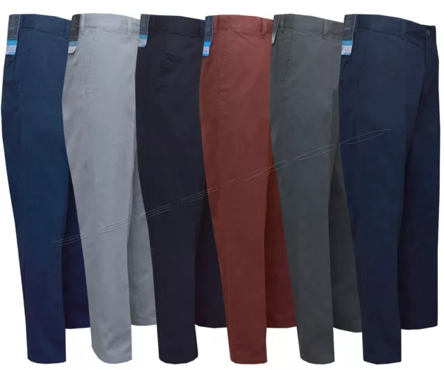 Mens Chino Classic Fit Trouser Casual 100% Cotton 30-46 Active Elasticated Waist