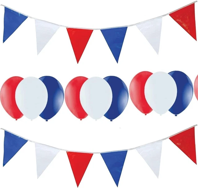 VE DAY UNION Jack Bunting Balloon Red White Blue British Street Party ...