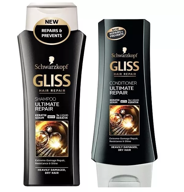 Gliss Ultimate Repair Shampoo or Conditioner Liquid Keratin Damaged & Dry Hair