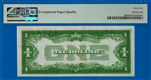 FR-1600 ✅ 1928 $1 S/C (( Blue Seal 🔴 FA Block )) PMG 64EPQ # F14438568A 2