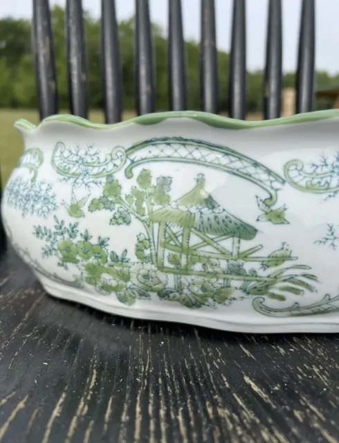 Beautiful teal/green China Or Ceramic Flower Pot