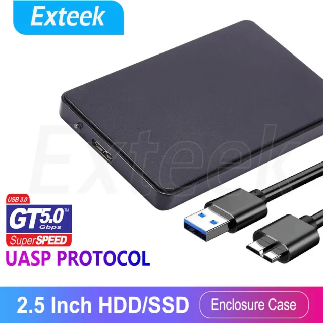 USB 3.0 Hard Drive Disk 2.5" Inch SATA HDD SSD External Slim Enclosure Case AUS