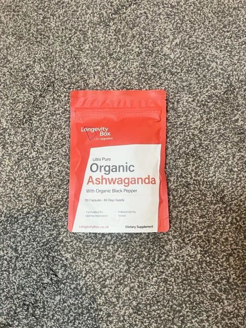 LONGEVITY BOX ORGANIC Ashwaganda 120 Capsules £10.60 - PicClick UK