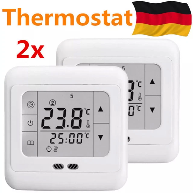 Termostato Programmable Wireless ThermoHome Per Riscaldamento A Pavimento - Display LCD, Programmazione 5+2 Giorni, Alimentazione A Batteria