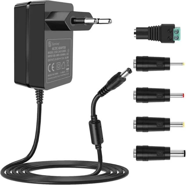 ERSATZTEILE | 24 V 1,5 A Netzteil Adapter, 100~240V AC zu DC Konverter für LED