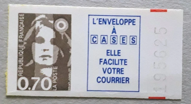 FRANCE Timbre de carnet Marianne avec vignette N° Yvert 2824a non dentelé -neuf 