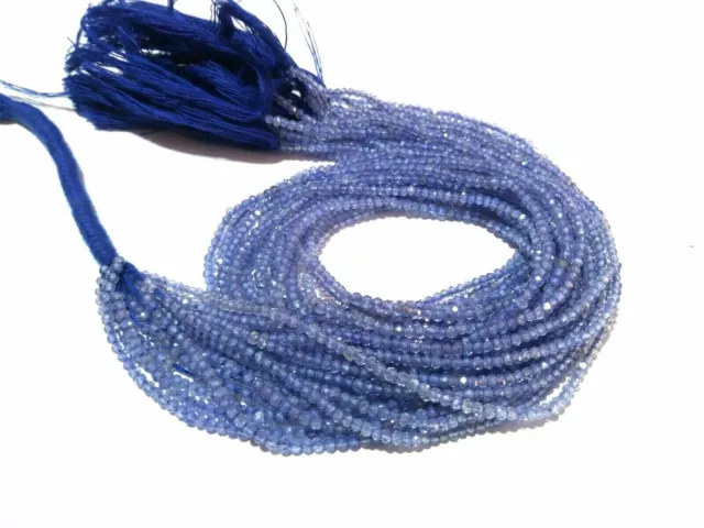 1 Strand Natural Tanzanite Rondelle Faceted 2mm Gemstone Loose Beads 12"inch