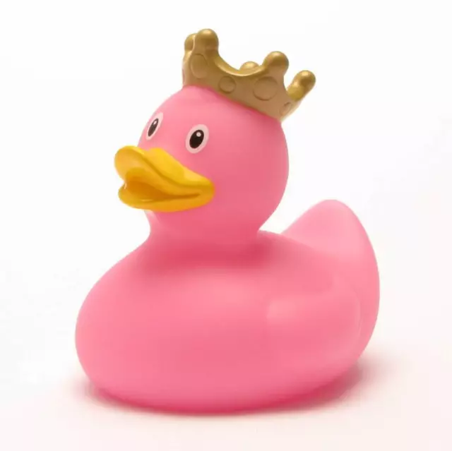 Badeente Koenig in pink Quietscheentchen Gummiente Plastikente Quietscheente Ent