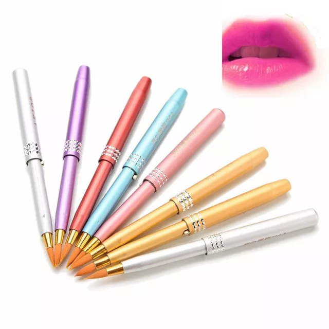 UK Retractable Lip Brush Lipstick Makeup Tool Lip Eyeliner Cosmetic Portable