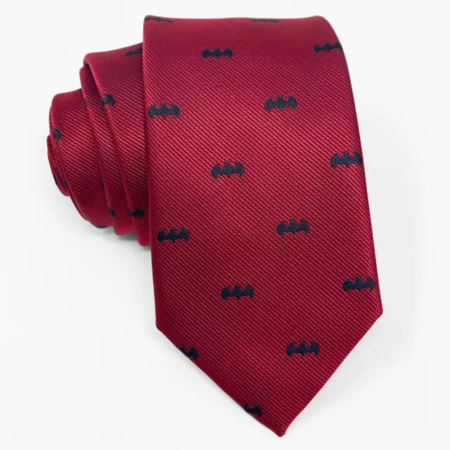 Batman Tie |  DC Comics Superhero Burgundy Necktie 2