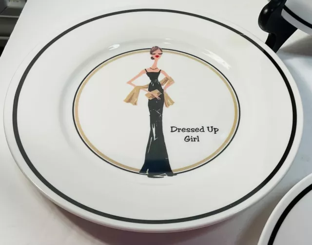 Santa Barbara Design The Girls Dessert Plates 8.5" Unit of 1 Dressed Up Girl