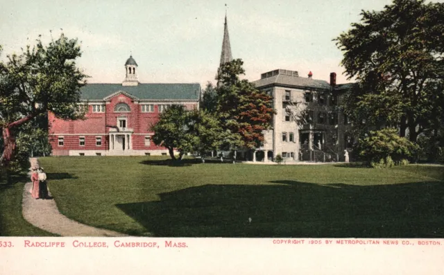Vintage Postcard Radcliffe College Campus Building Cambridge Massachusetts MA