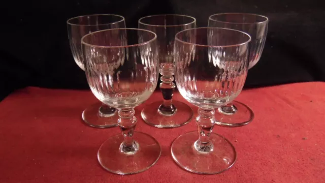 Service de 5 verres a vin blanc ou porto Baccarat Renaissance 11.5 cm signés