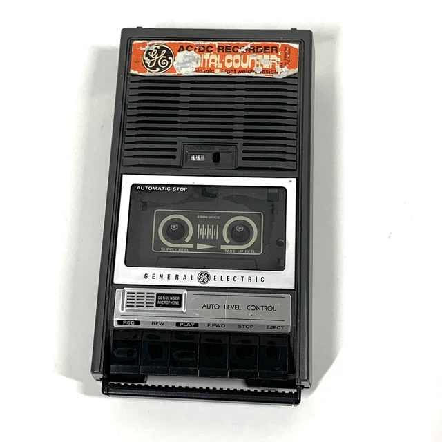 VINTAGE GE GENERAL Electric Portable Cassette Recorder Player 35019A