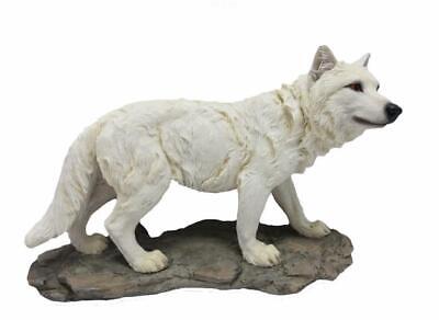 White Winter Wolf Statue Wild Animal Wolves Collection Figurine Ornament