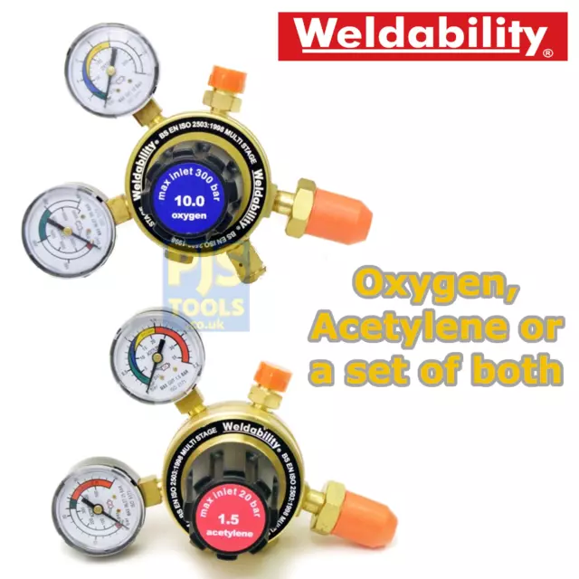 Multistage two gauge two stage industrial regulator oxygen, acetylene or set