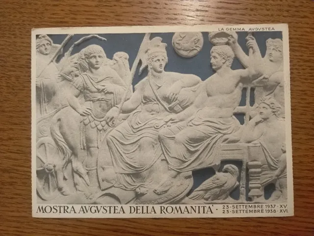 Cartolina Pubblicitaria Mostra Augustea Romanità 1937 Banco di Napoli Fascismo