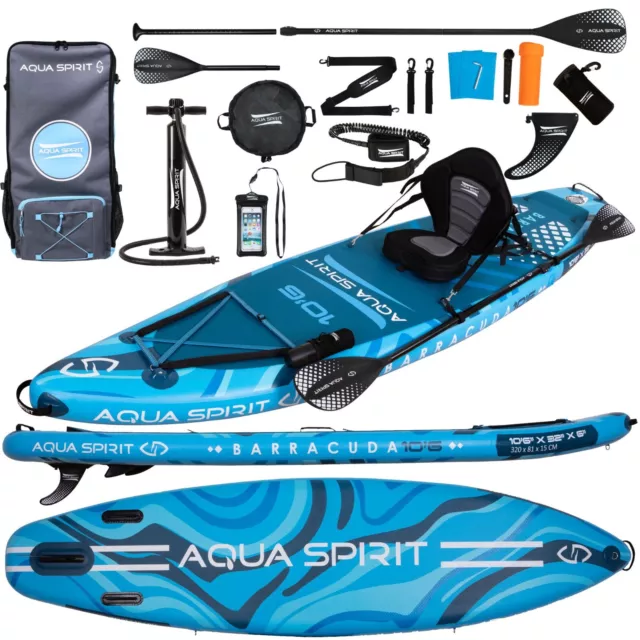 2024 Premium Barracuda Kayak SUP Inflatable Stand up Paddle Board Aqua Spirit