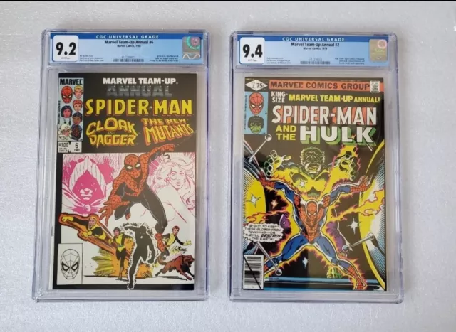 Marvel Team-Up Annual #2 (1979) CGC 9.4 Spider-Man Hulk & Annual #6 CGC 9.2