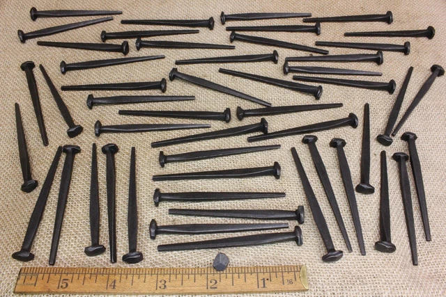 3" Rose Head 200 Nails Square Wrought Iron Vintage Spikes Antique Decorative