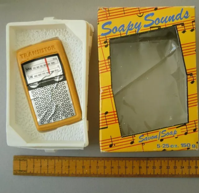 Vintage Neuheit Seife Seife Sounds Transistor Radio unbenutzt verpackt Roberts Windsor