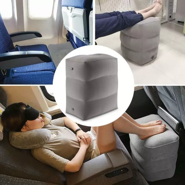 Inflatable Footrest Leg Foot Rest Office Car Pillows Kid Travel Pad Relax J6T2
