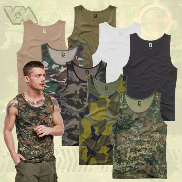 Brandit Army Tank Top T-Shirt Armee Bundeswehr Shirt Militär Camouflage Tarn Bw