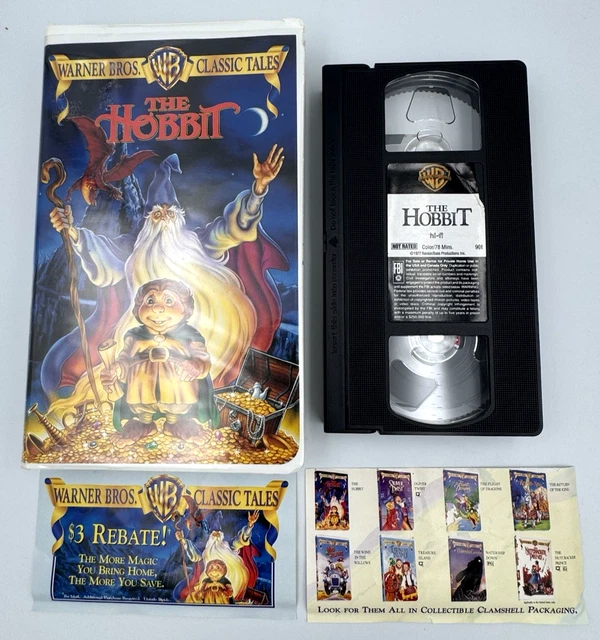 THE HOBBIT VHS 1977 Rankin Bass Warner Bros Classic Tales Clamshell ...