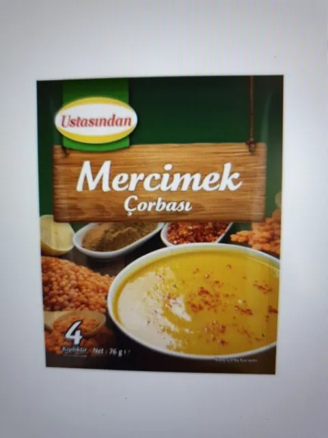 Confezione da 2 zuppa di lenticchie rosse di USTASINDAN Kırmızı Mercimek Çorbası.