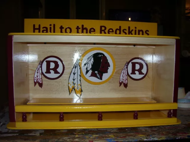Bobble heads Washington Redskins display case Hail to the Redskins handcrafted