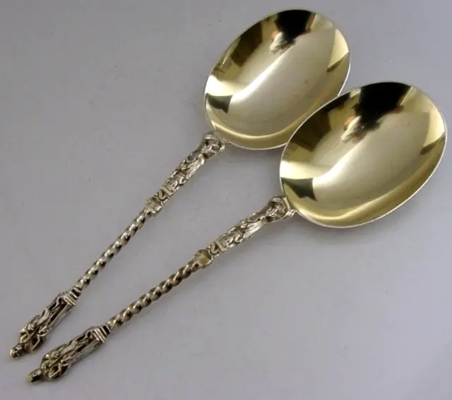VICTORIAN ENGLISH APOSTLE SERVING SPOONS STERLING SIVER 1897 ANTIQUE 98g 2