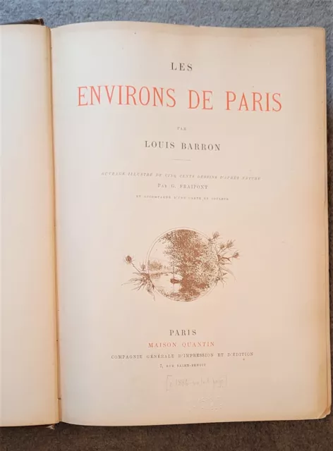 Les Environs de Paris Louis Barron illust. Gustave Fraipont cartonnage illustré 3