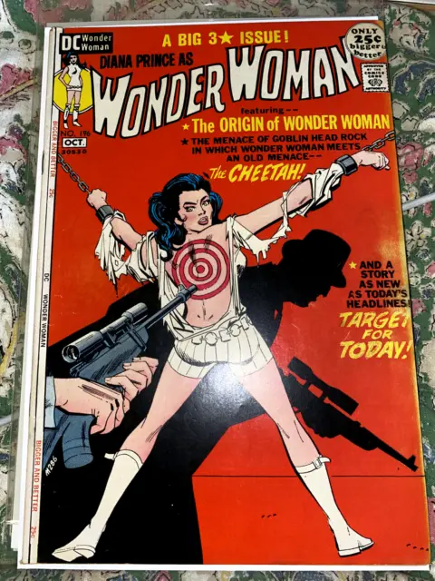 🔥Wonder Woman #196 Bronze Age/Classic Bondage Cover! Dc Comics 1971/ Vf+!!🔥