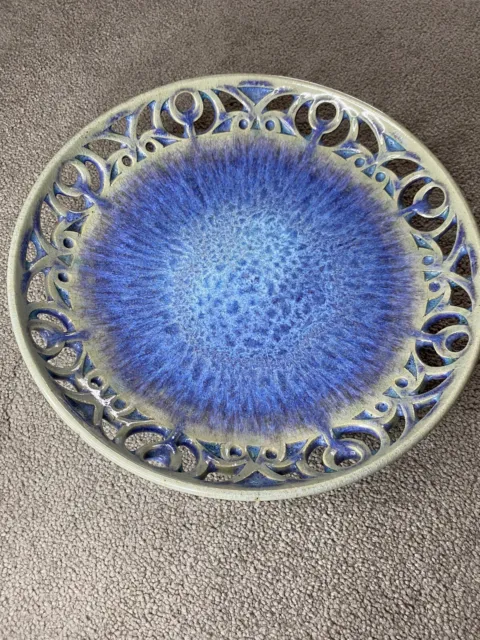 Mary Chappelhow Studio Pottery Pierced Pottery Dish Bowl  Retro Ceramics