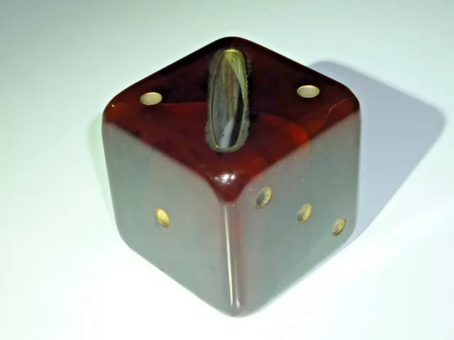 Vintage Xxl Bakelite Dice - Würfel Ddr Bakelit Catalin Mit Öffnung 5,8 Cm Rare