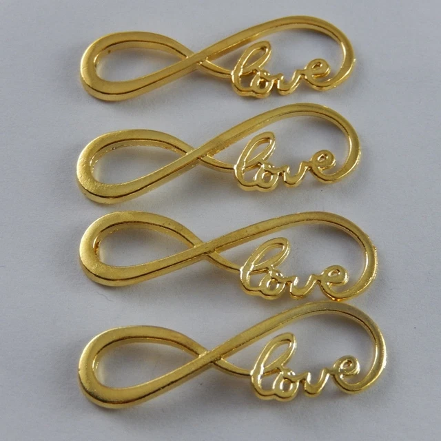 30 Stück Antike Gold Symbol der Unendlichkeit Charms Anhänger Connectors 38390