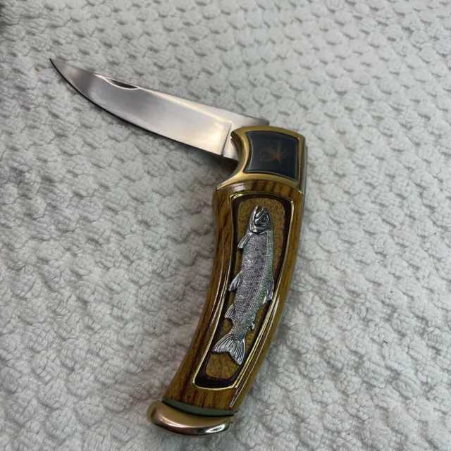 FRANKLIN MINT TROUT Fly Fishing Collector's Knife $40.00 - PicClick