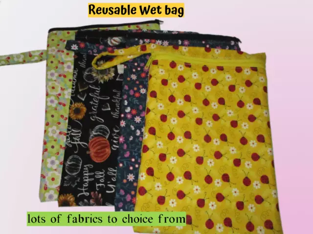 Wet bag, cloth diaper bag,  reusable wet bag, Toiletry bag, cosmetic bag