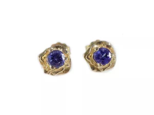 Tanzanite Earrings Handcrafted Sparkling Purple-Blue Kilimanjaro Tanzania Africa