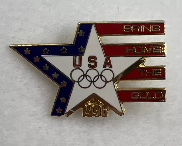 Pin de solapa vintage Bring Home The Gold de los Juegos Olímpicos de EE. UU.
