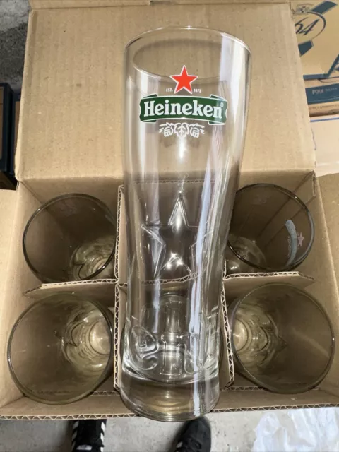 6 Verres Biere Heineken Star 33 Cl Neuf