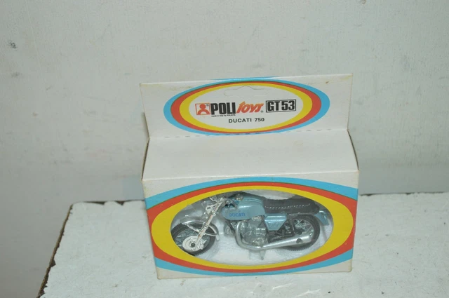 Rare Moto  Politoys Gt 53 Ducati 750   Motor Metal Avec Boite 1/24 Tbe