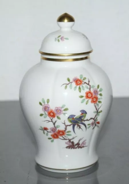 Meissen, Teedose, indische Blumenmalerei, Vogeldekor, 1. Wahl, selten, top