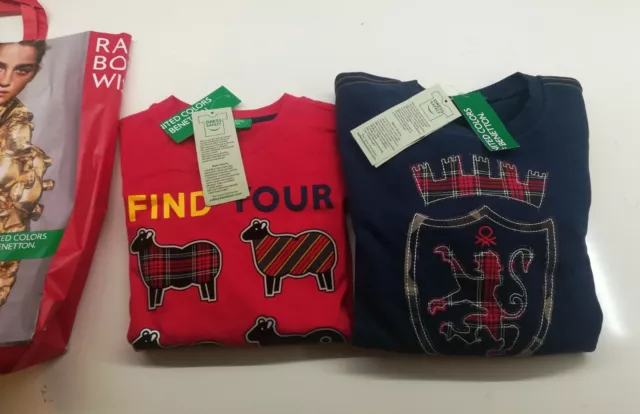Benetton Kids T-Shirt E Felpa 2 Pezzi Nuovi Con Cartellino Ultima Collezione