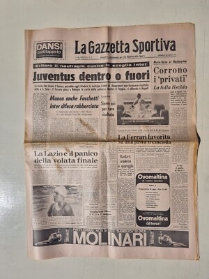 CALLIGARIS NIKI LAUDA FERRARI GAZZETTA DELLO SPORT 28 APRILE 1974 JUVENTUS 
