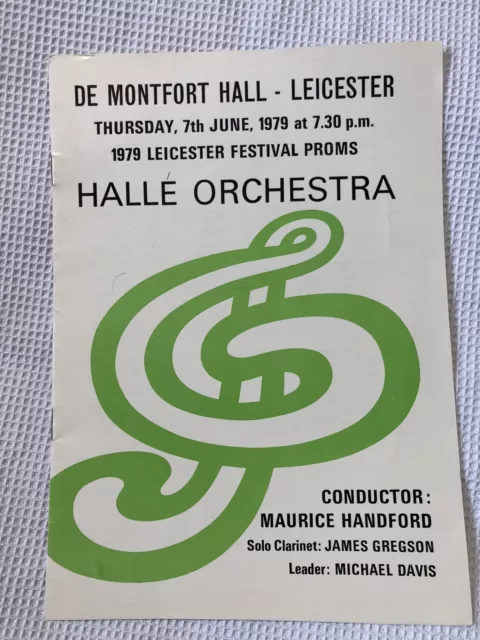 Halle Orchestra Concert Programme 1979: Maurice Handford, James Gregson