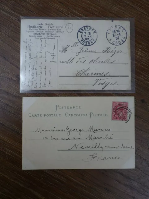 2x CPA Carte Postale Postcards  CHROMO JEUNES FEMMES LADIES (c. 1900) 2