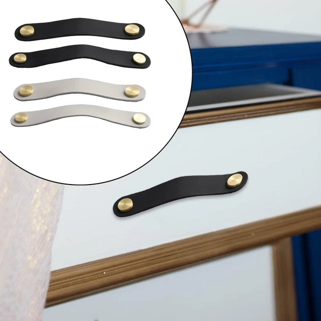 Soft PU Leather Drawer Pulls Furniture Handle Cabinet Wardrobe Door Knobs