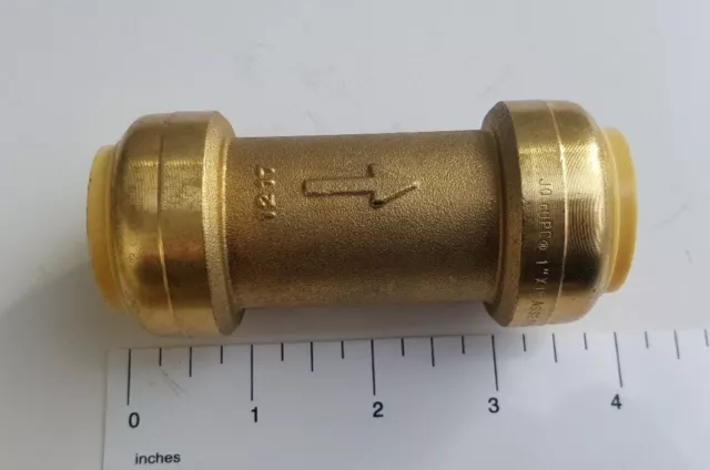 1 Piece 1" Push Fit X 1" Push Fit Check Valve Lead Free Brass Nsf